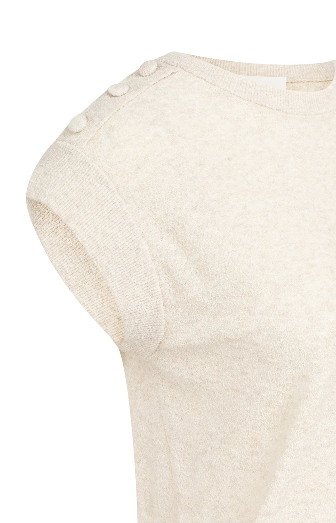 Gilet en tricot de coton mélangé - Avec boutons aux épaules