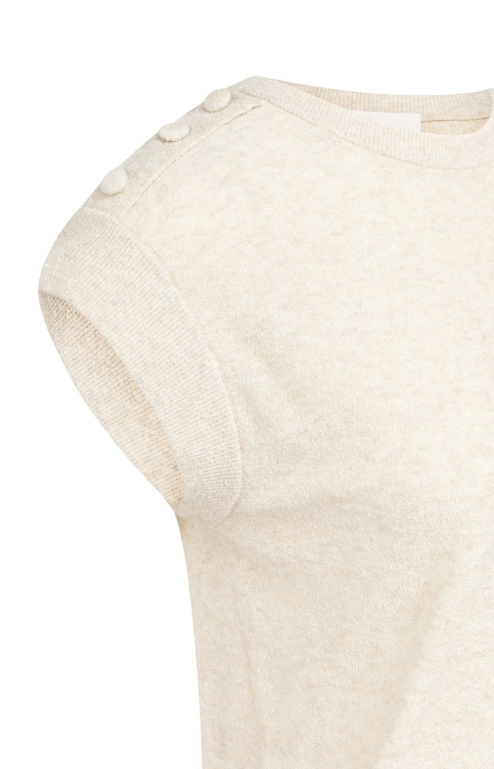 Gilet en tricot de coton mélangé - Avec boutons aux épaules