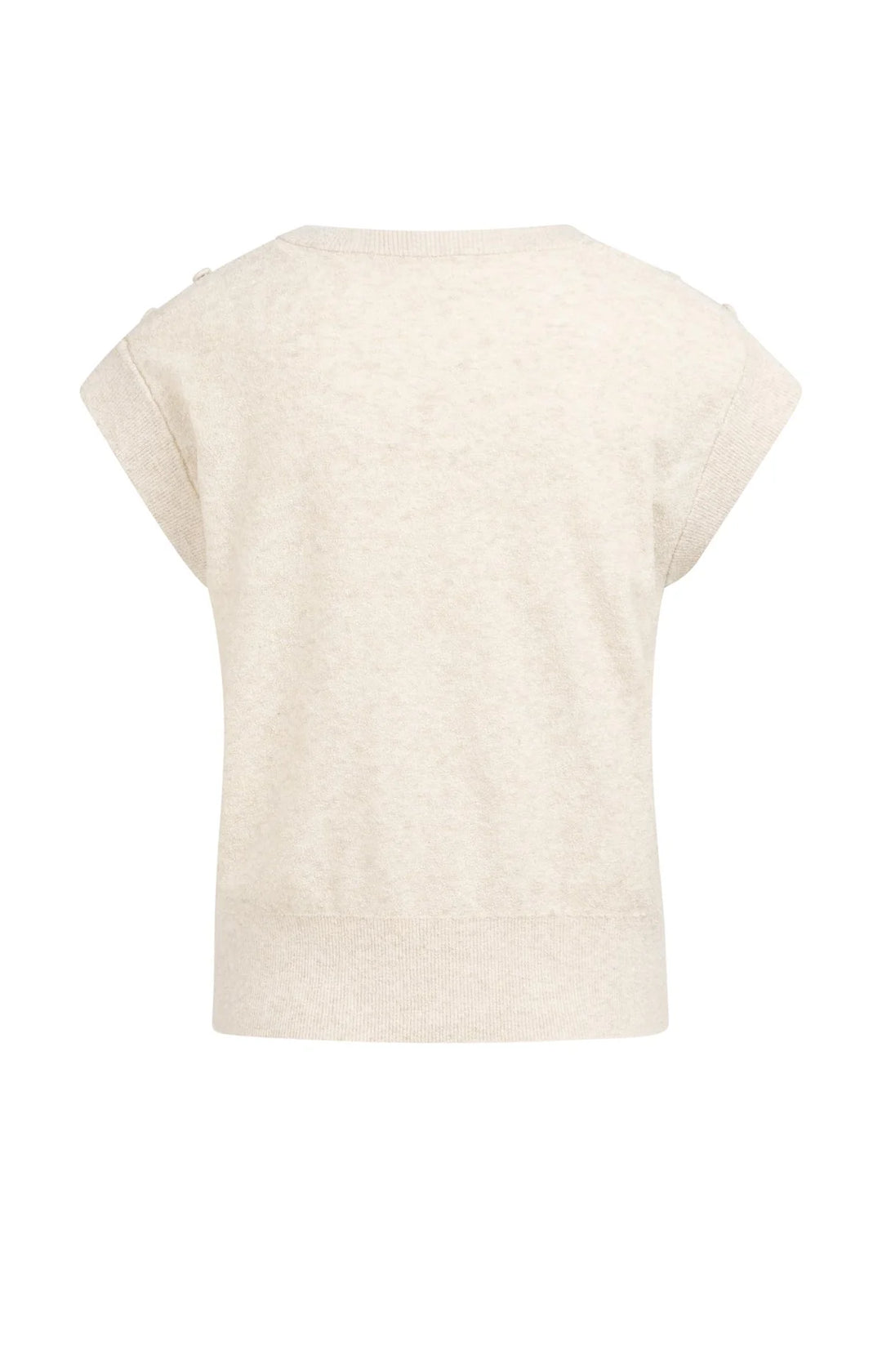 Gilet en tricot de coton mélangé - Avec boutons aux épaules