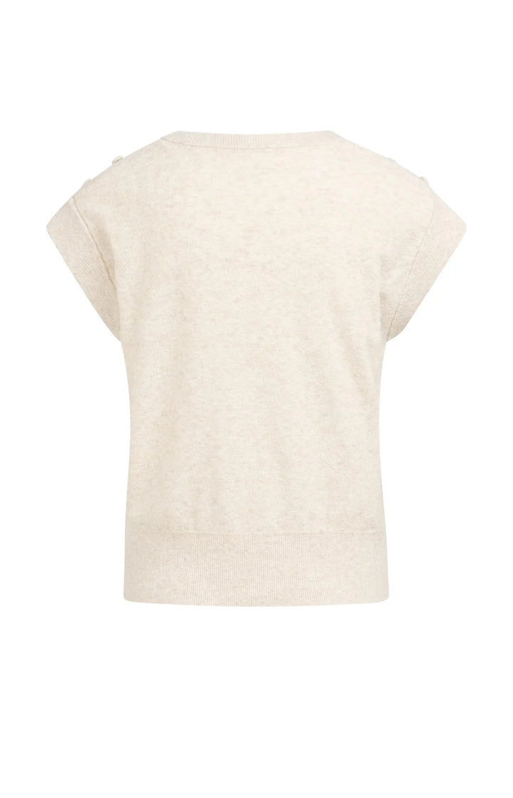 Gilet en tricot de coton mélangé - Avec boutons aux épaules