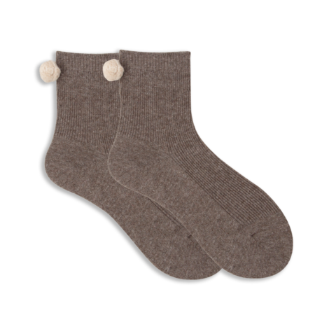 Chaussettes mi‑mollet à pompon