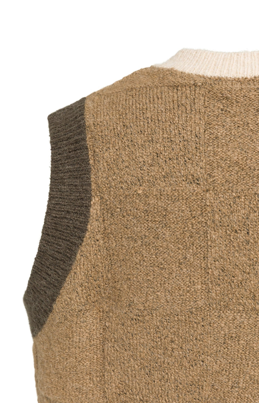 Débardeur en maille texturée à carreaux - Sans manches