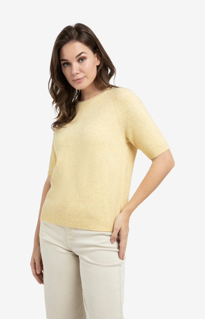 Textured knit jumper – Short-sleeved and regular fit