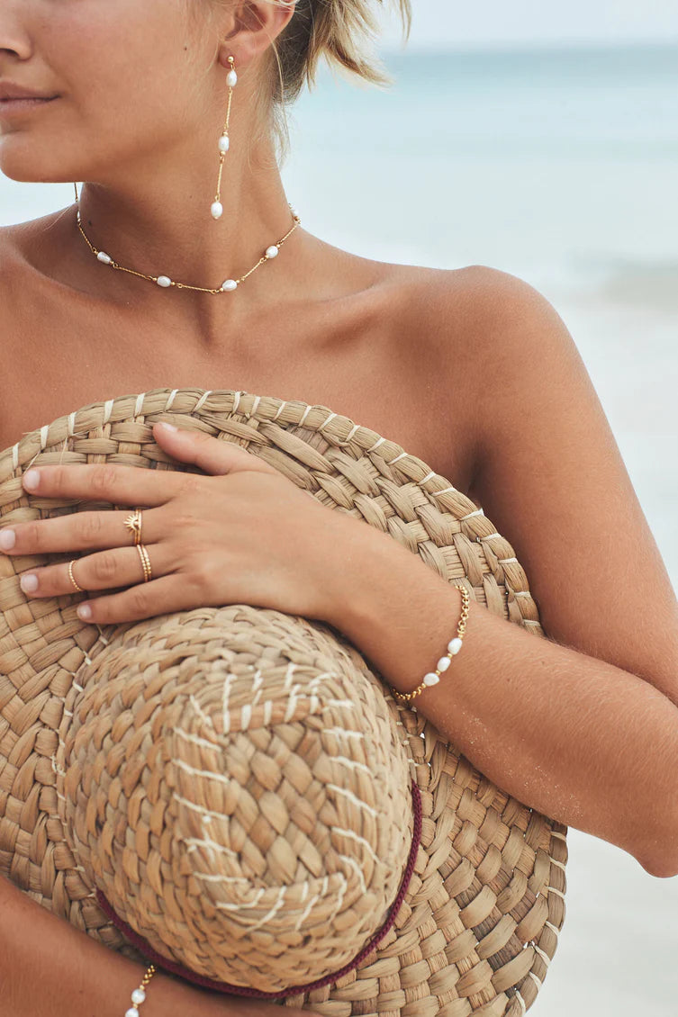 Bracelet Ivory - Avec perles d'eau douce et or 24K