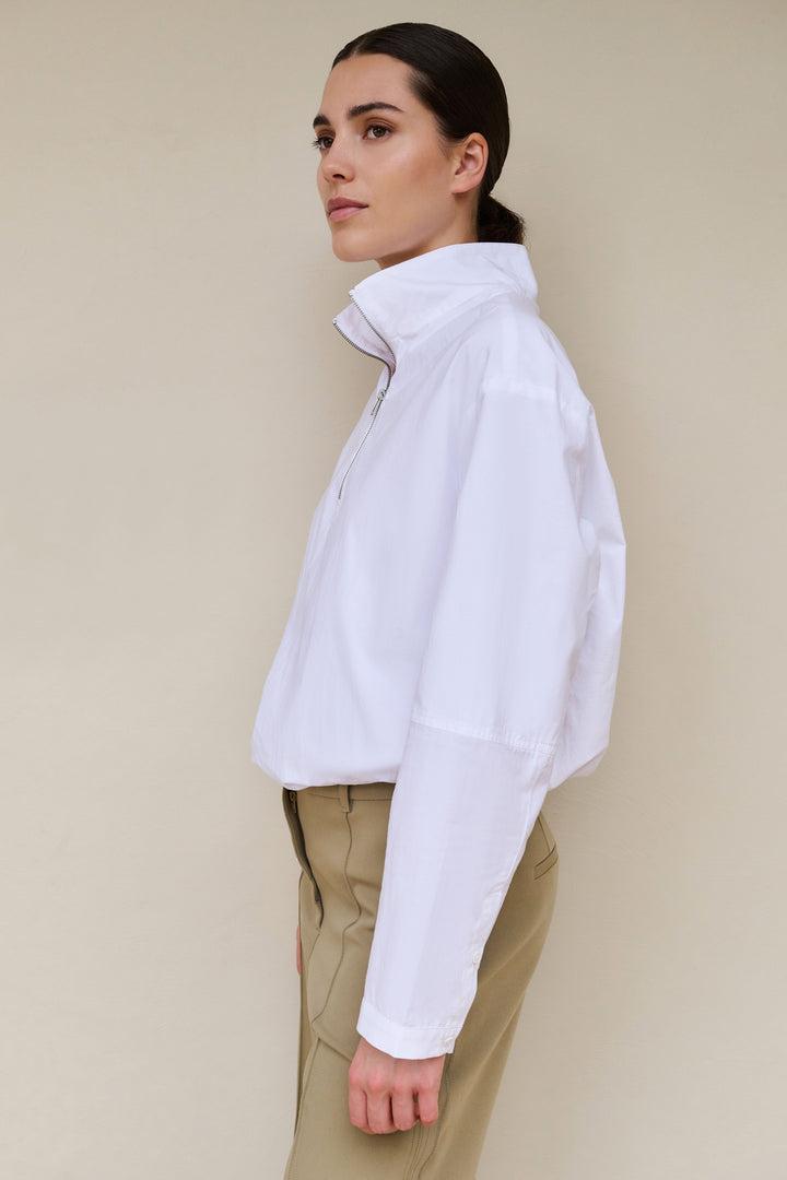 Blouse ample effet ballon – Coton respirant avec fermeture à glissière