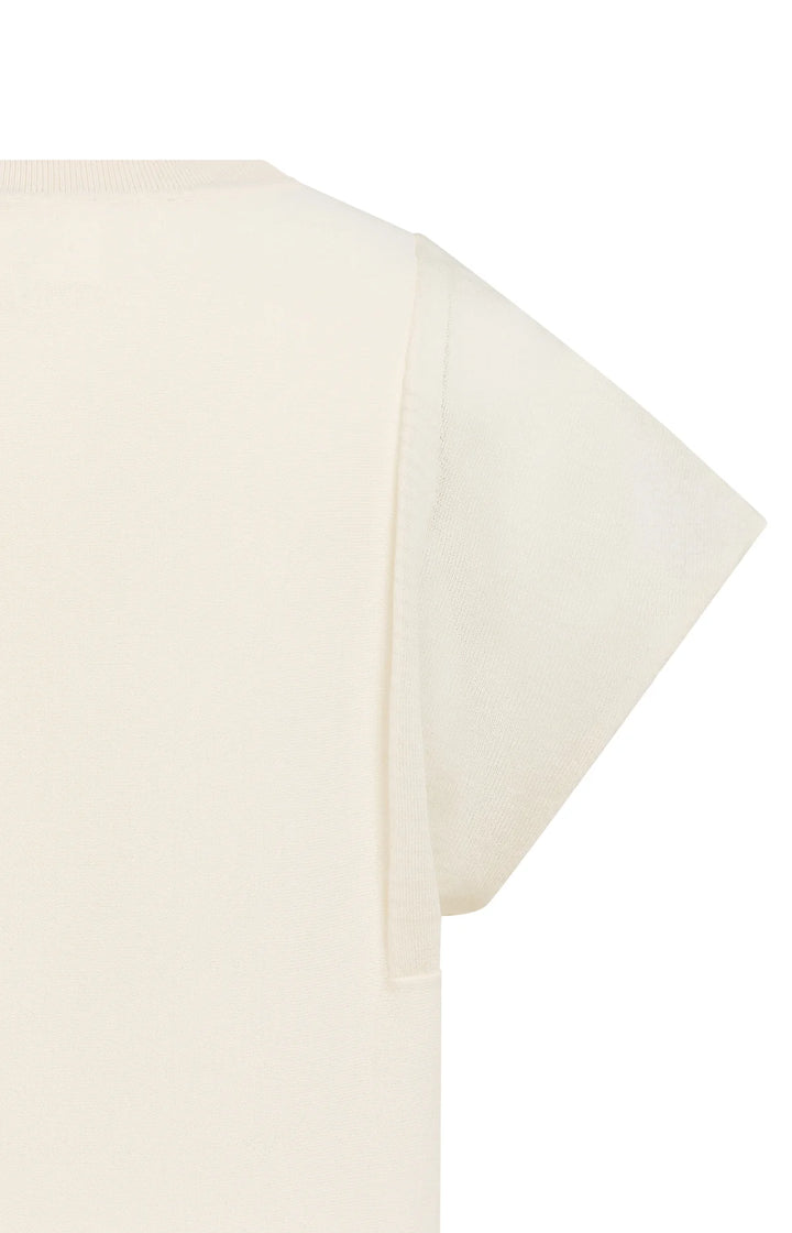 Haut à tricot fin - Avec manches courtes transparentes et col rond