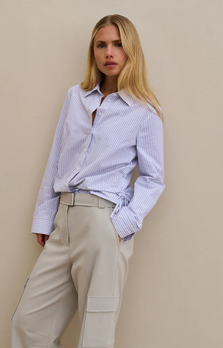 Pantalon cargo taille haute – Jambe large avec ceinture assortie