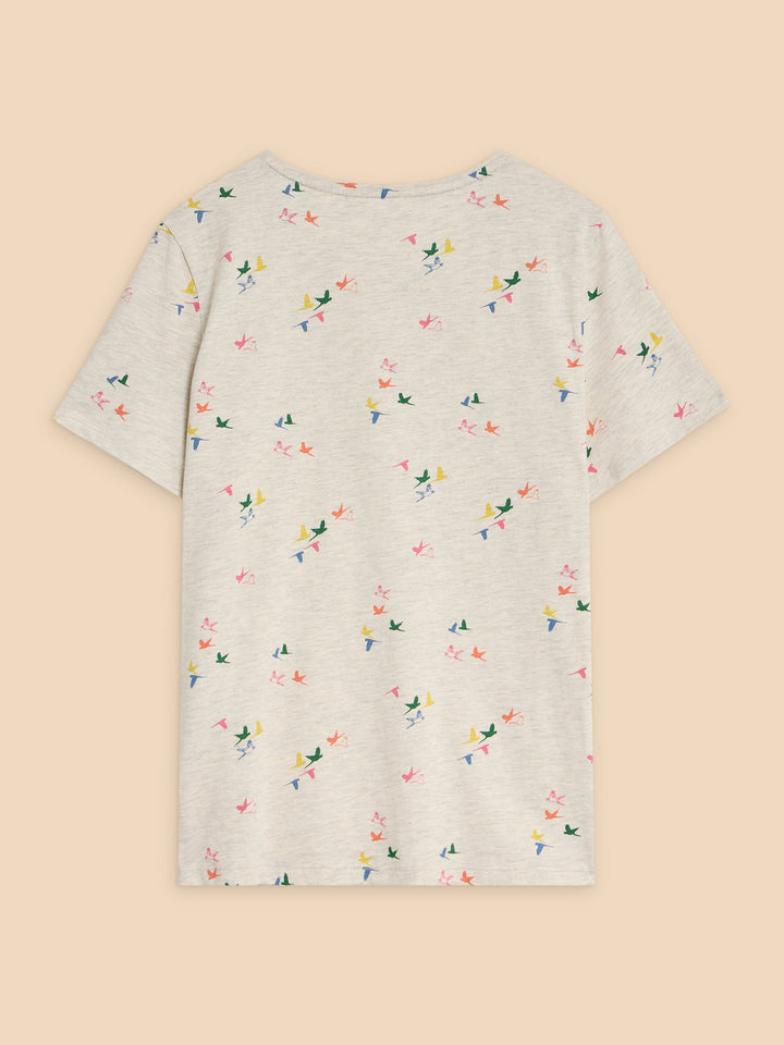 T-shirt vol d'oiseaux colorés