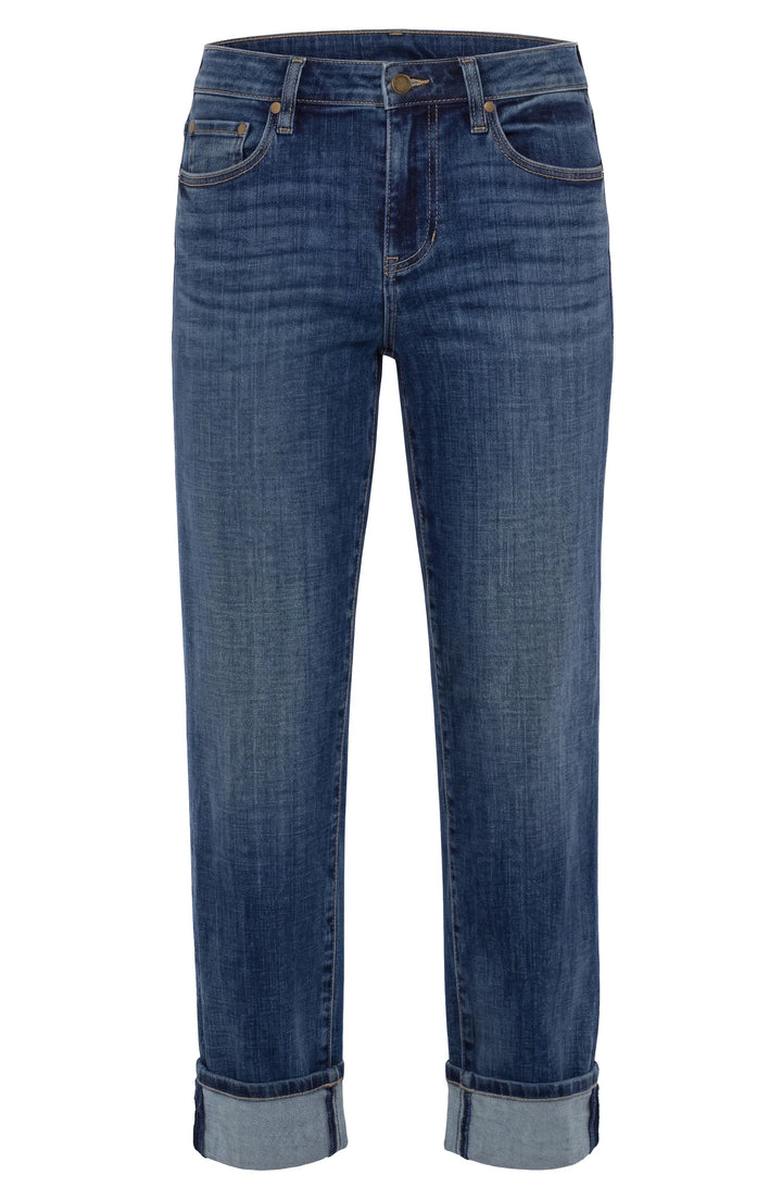 Jeans coupe droite avec ourlets aux chevilles Marley - Mélange de coton