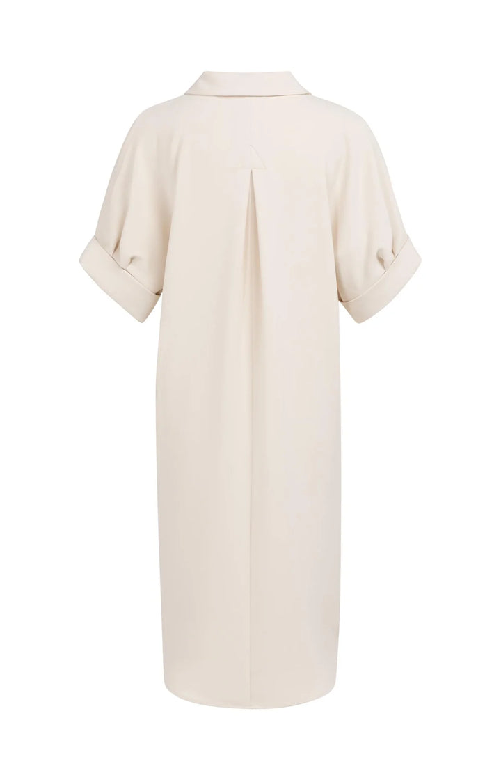 Robe longue fluide à encolure en V - Manches courtes