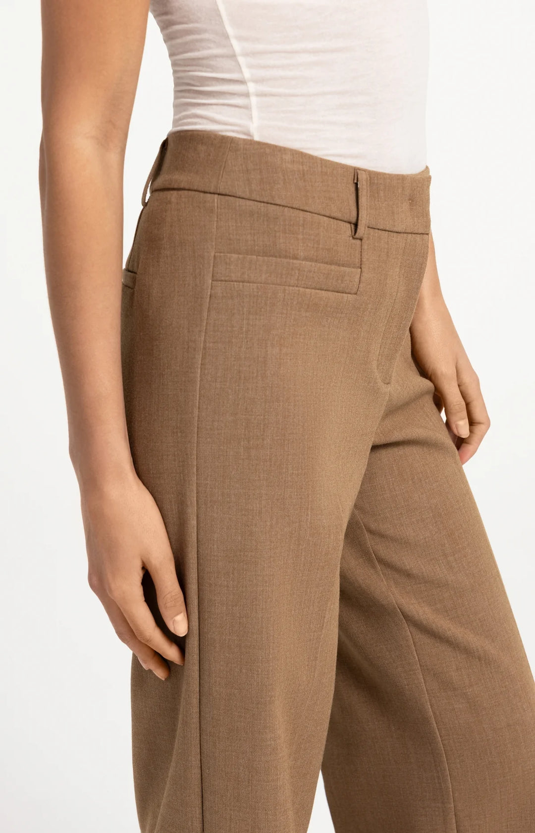 Pantalon droit taille mi-haute à détails de coutures - Ultra-confortable