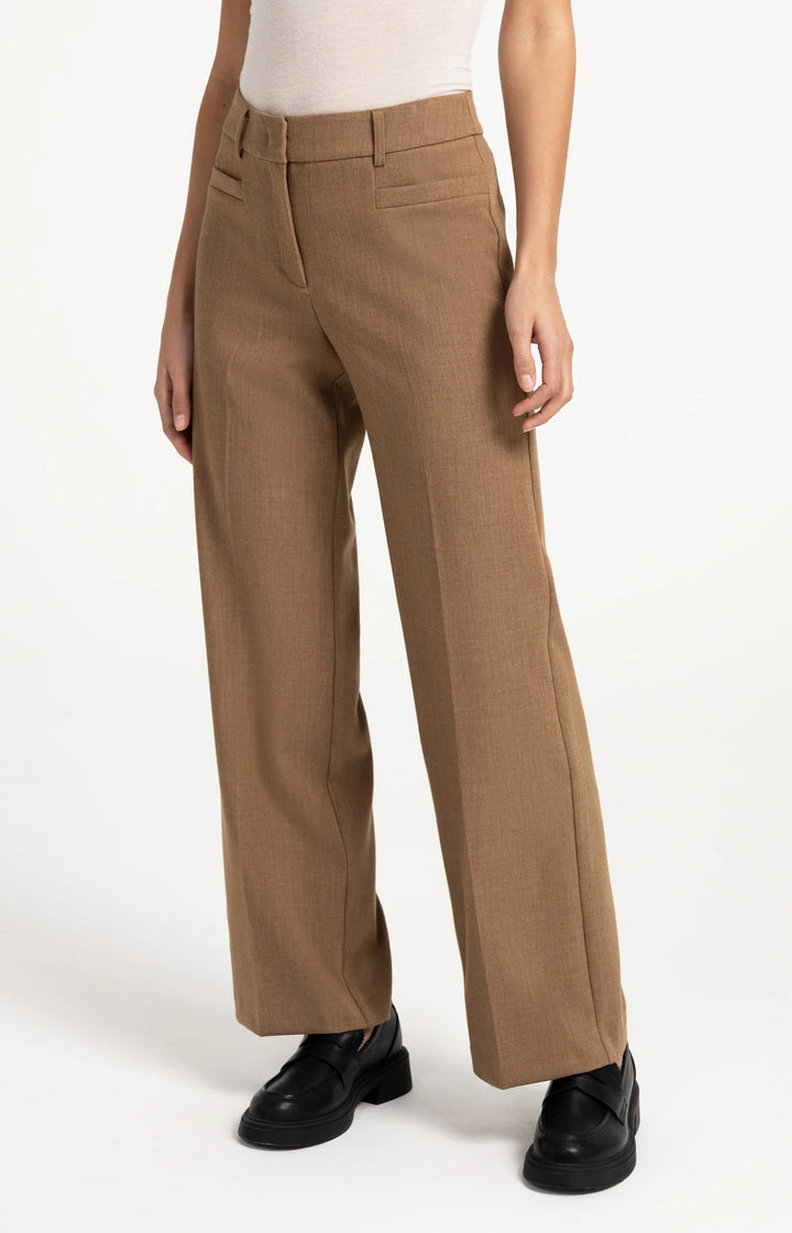 Pantalon droit taille mi-haute à détails de coutures - Ultra-confortable