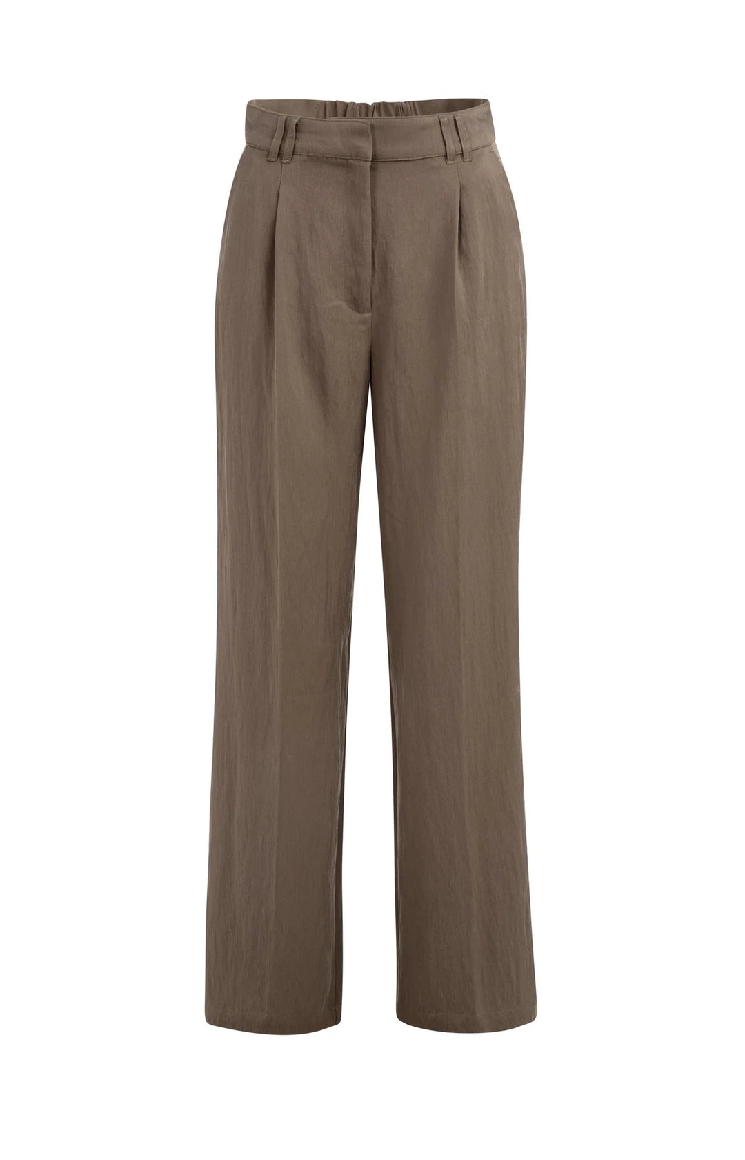 Pantalon fluide à jambes larges - Avec plis et ceinture élastique au dos