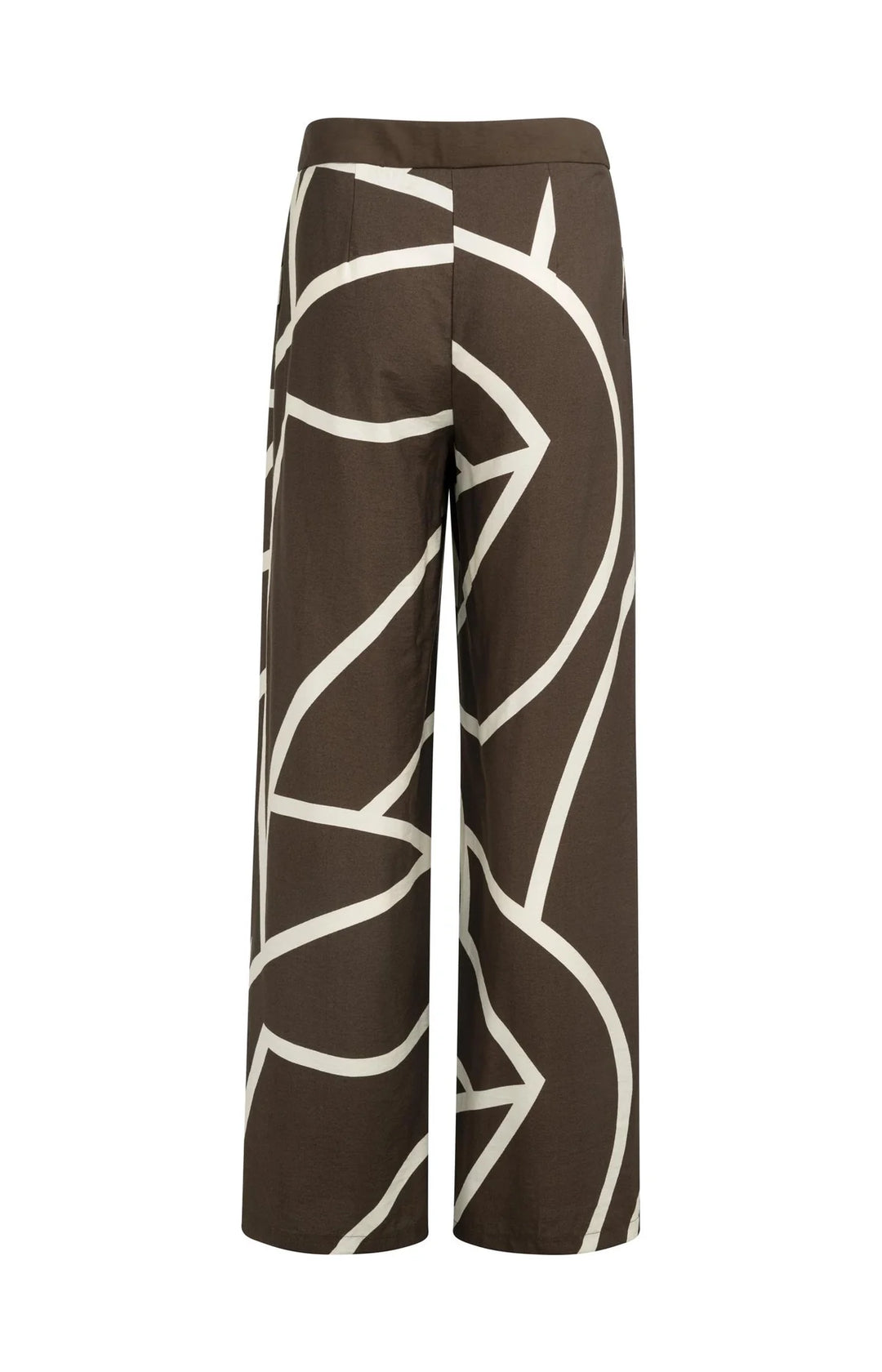 Pantalon fluide imprimé à jambes larges - Avec taille haute et look graphique