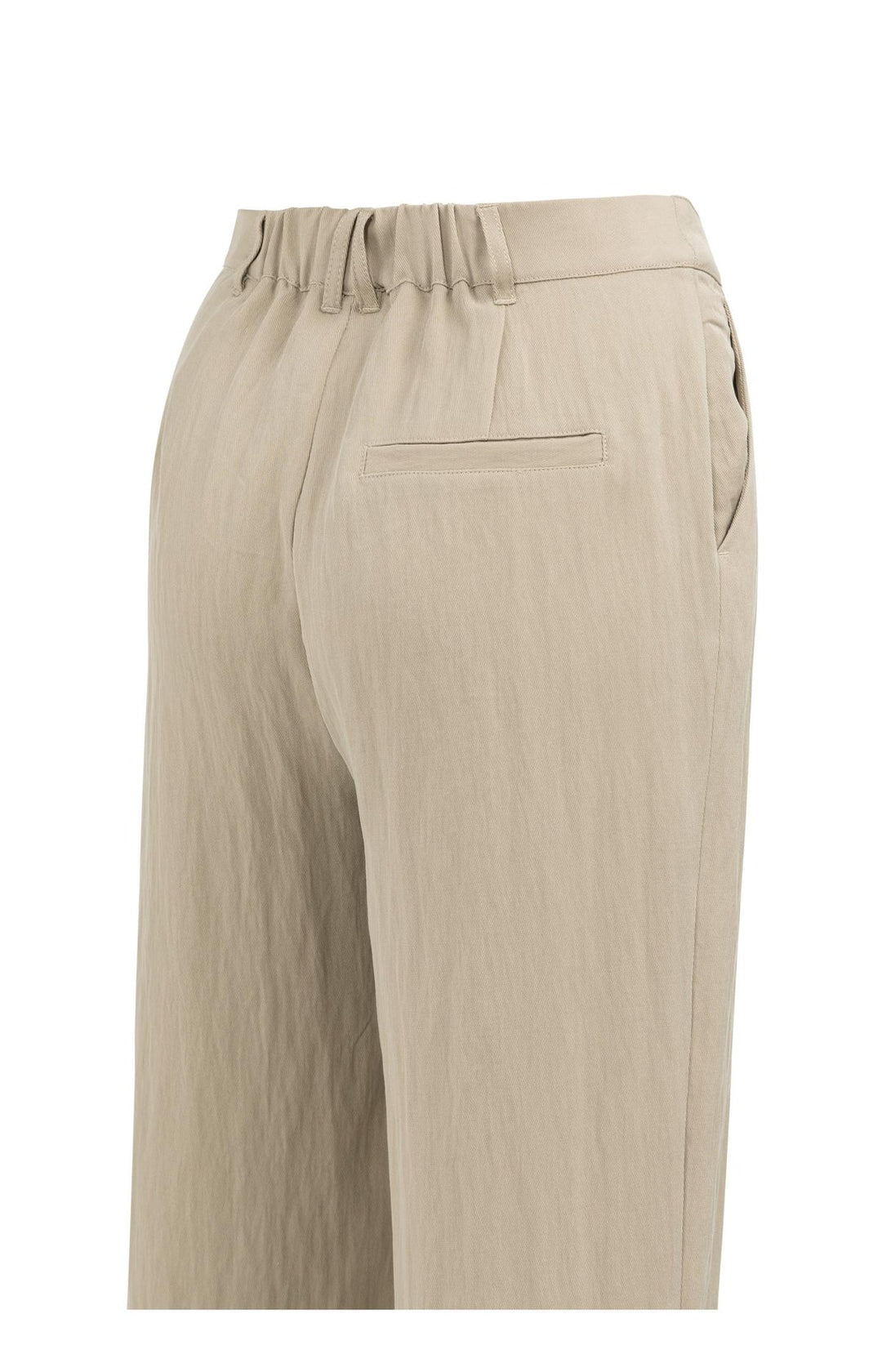 Pantalon fluide à jambes larges - Avec plis et ceinture élastique au dos