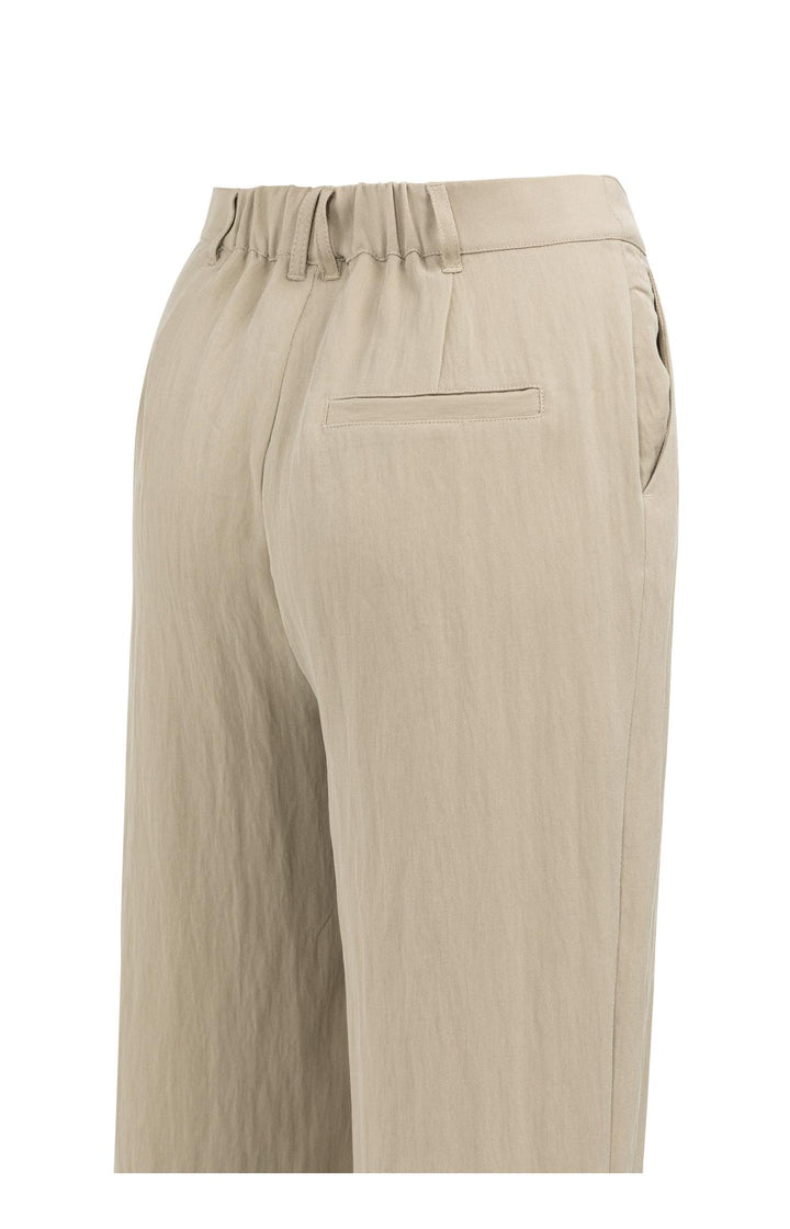 Pantalon fluide à jambes larges - Avec plis et ceinture élastique au dos