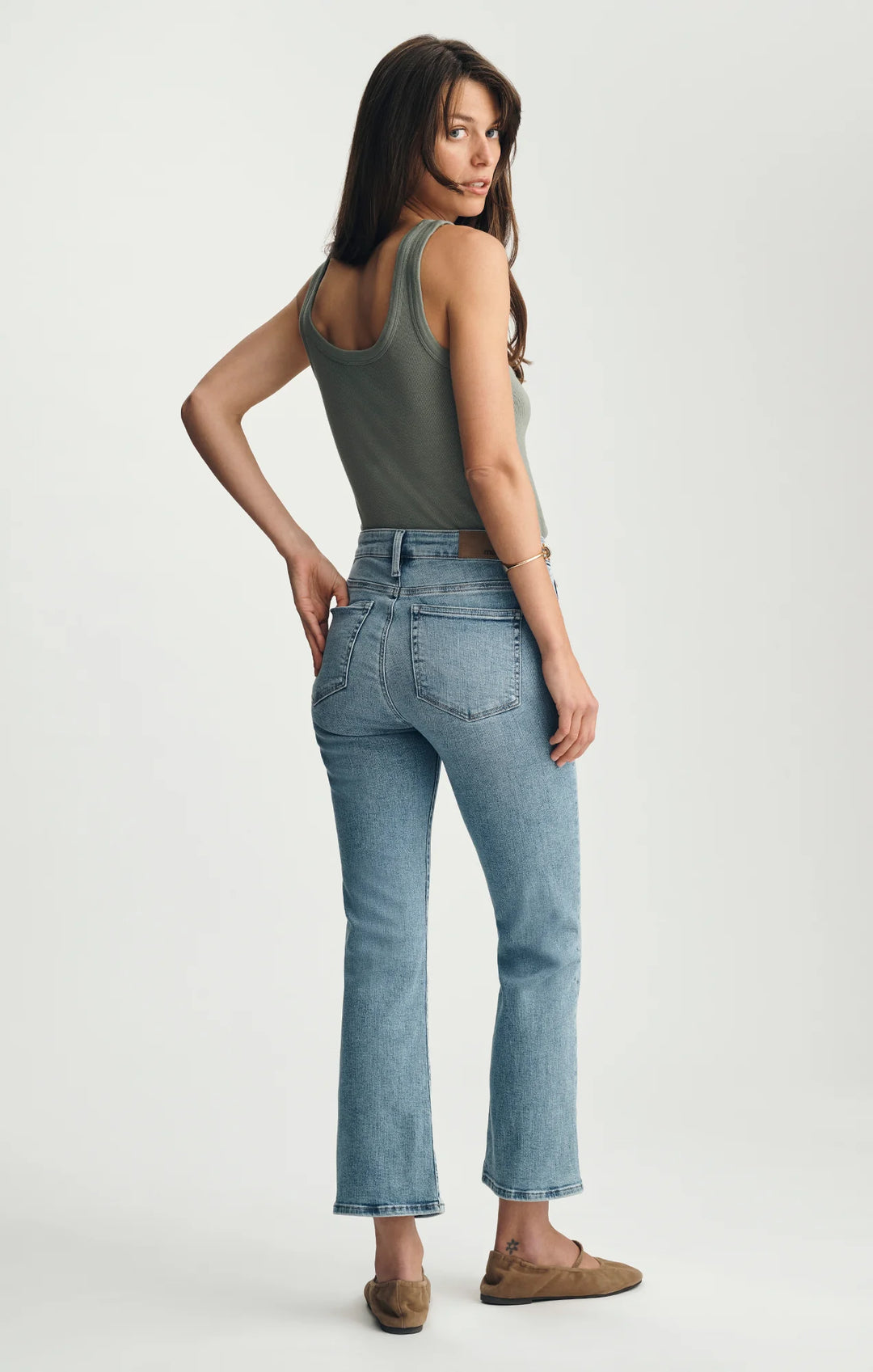 Jeans à coupe évasée courte Anika - Mélange de denim stretch