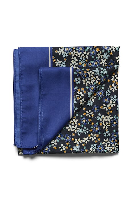 Foulard soyeux carré à motif floral
