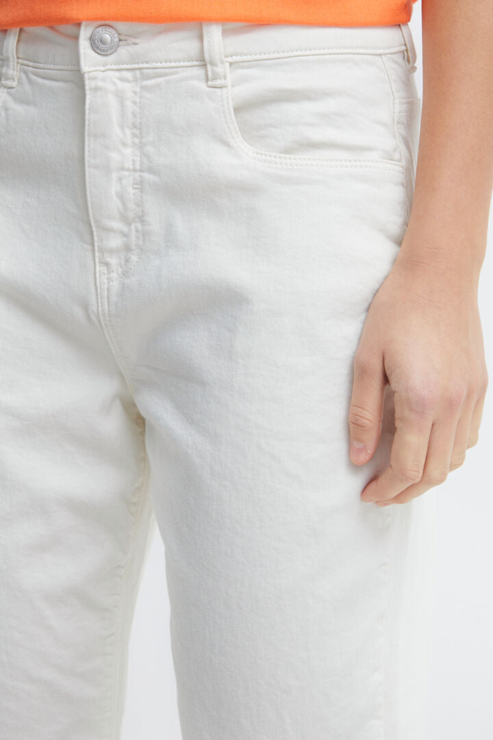 Pantalon effet jeans coupe droite