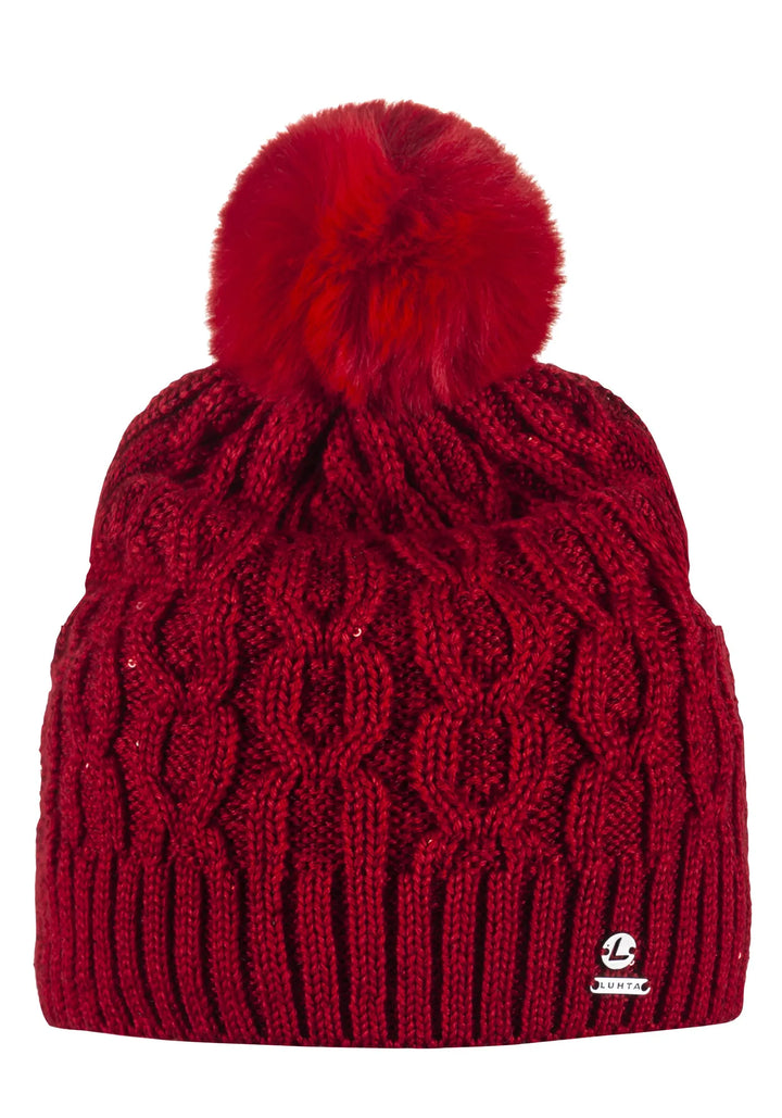 Tuque à pompon en tricot torsadé