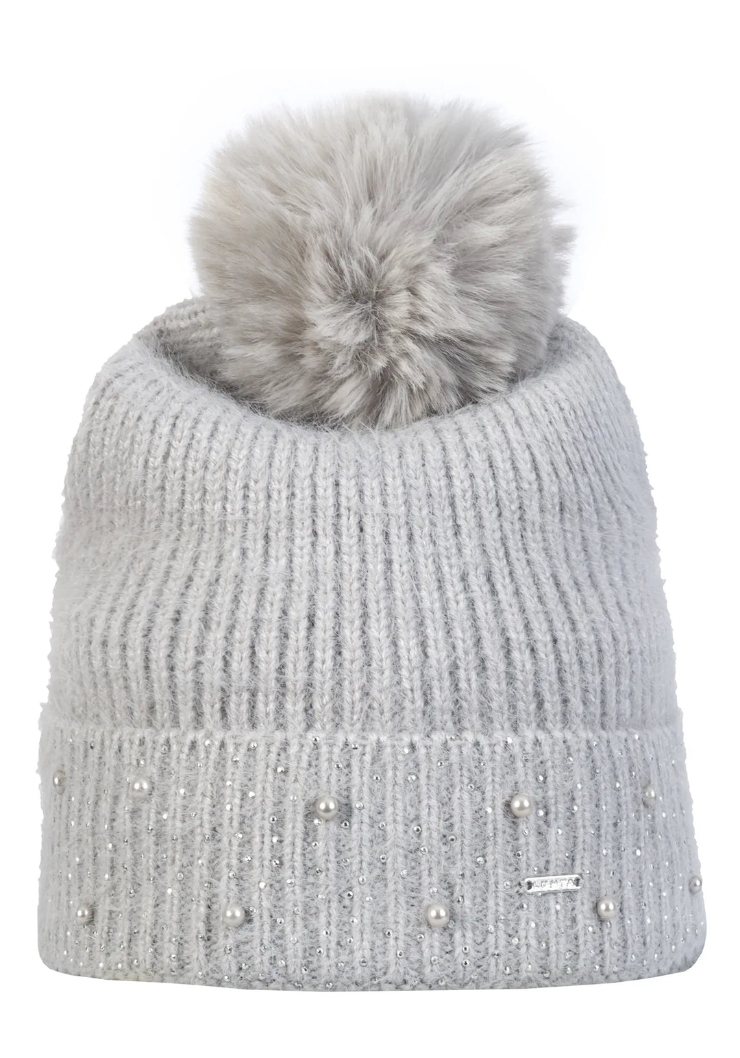 Tuque en lainage côtelée à détails brillants